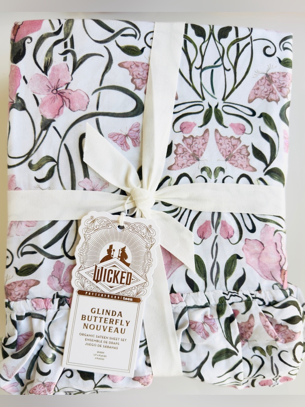 Pottery Barn Teen Wicked Glinda Butterfly Nouveau Organic Sheets NWT Retail $159